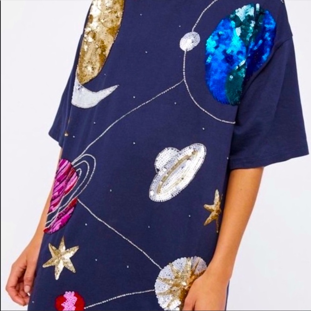 Sequin space T-shirt dress